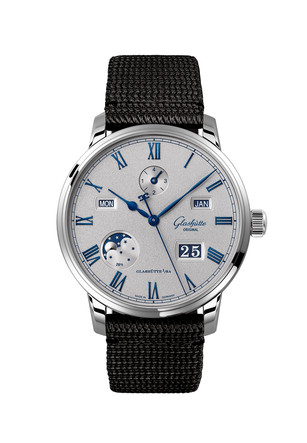 The Taste Of A Man 32cm×41cm Pioneer Centre Seconds Spiced Aqua (Steel black DLC) - H. Moser & Cie.